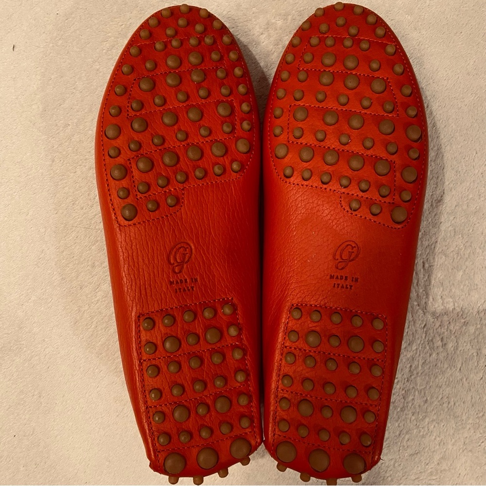 M Gemi The Felize red pebbled leather flat driving shoe Sz 38.5 NWOT - Picture 7 of 13